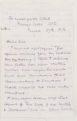 Letter, 27 June 1876