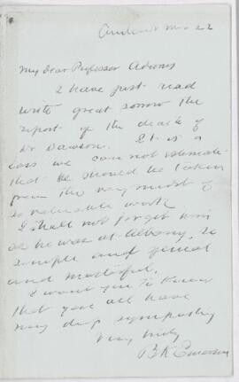 Letter, 22 March 1901