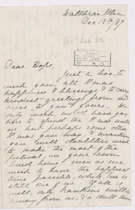 Letter, 12 December 1889