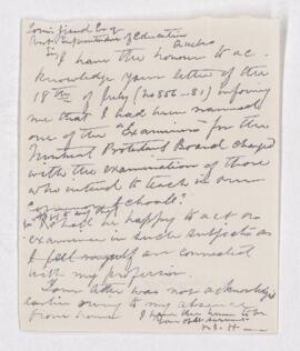 Letter from Louis Giard to B.J. Harrington, written from Quebec.