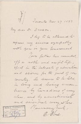 Letter, 27 November 1899