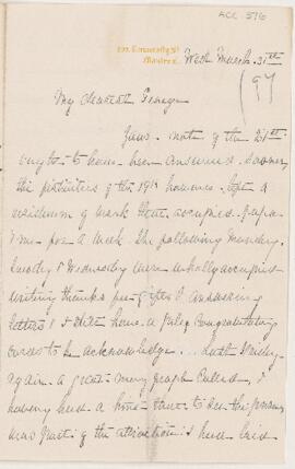 Letter, 31 March 1897
