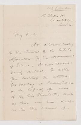 Letter to Lausden(?)