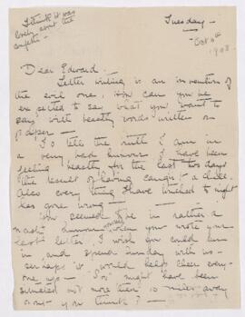 Letter, 6 October 1908