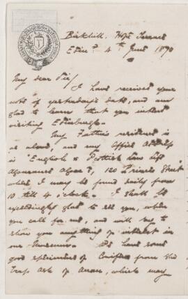 Letter, 4 June 1870