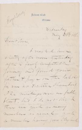 Letter, 26 May 1886