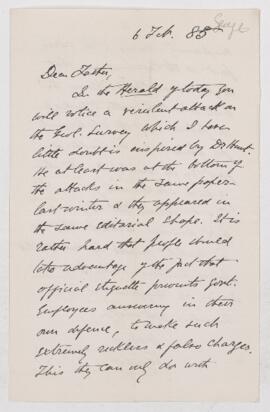 Letter, 6 February 1885