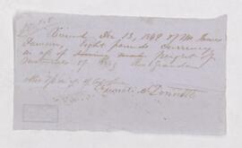 Receipt, 13 December 1849