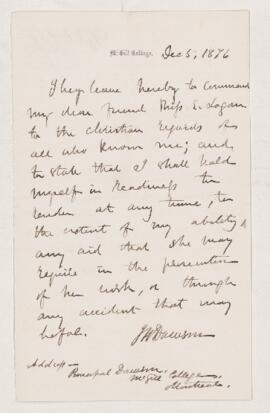 Letter, 5 December 1876