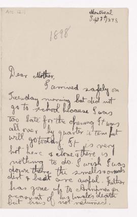 Letter, 7 September 1898