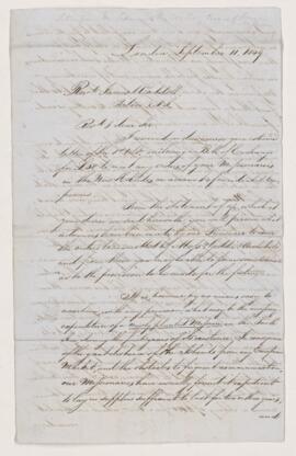 Letter, 11 Septemer 1849