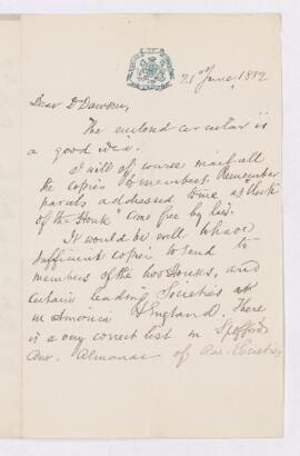 Letter, 21 June 1882
