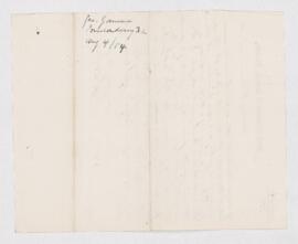 Letter from Geo. Jamme to B.J. Harrington, written from Londonderry N.S.