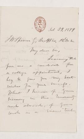 Letter, 29 October 1879