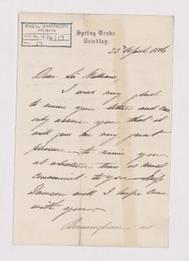 Letter, 22 April 1886