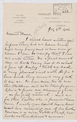 Letter, 9 July 1906