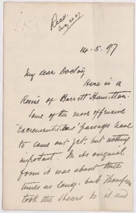 Letter, 14 May 1897