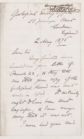Letter, 2 May 1876