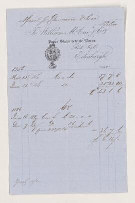 Account statement, 1856