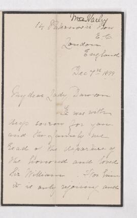 Letter, 7 December 1899