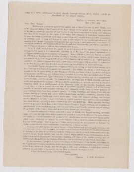 Printed letter, 17 February 1887