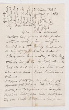 Letter, 9 and 10 April 1876