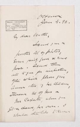 Letter, 4 January 1892