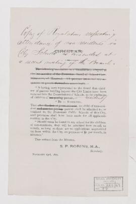 Administrative correspondence,  1875