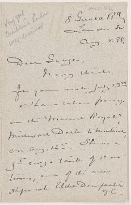 Letter, 5 August 1899