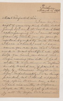 Letter, 15 March 1896