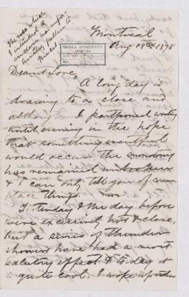Letter, 18 August 1878