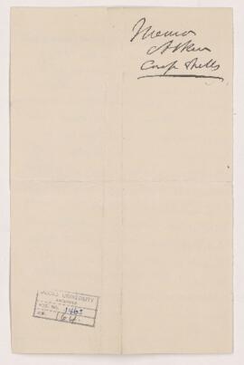 Letter from Atkins
