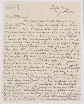 Letter, 10 and 11 August 1902