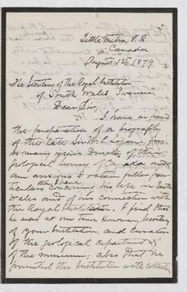 Letter, 1 August 1879