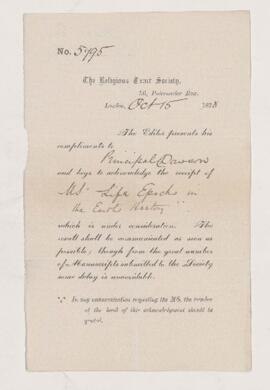 Letter, 15 October 1878