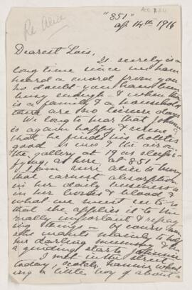 Letter, 14 April 1916
