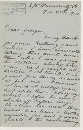 Letter, 20 February 1901