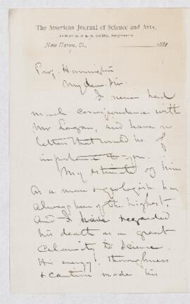 Letter from James D. Dana, 1881