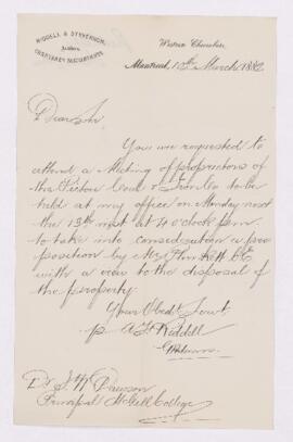 Letter, 10 March 1882