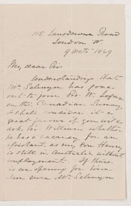 Letter, 4 October 1869
