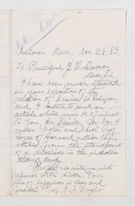 Letter, 28 November 1883