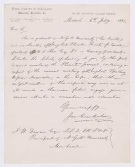 Letter, 6 July 1882
