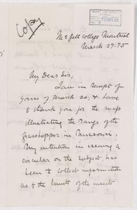 Letter, 29 March 1875