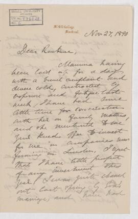 Letter, 27 November 1890