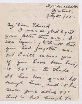 Letter, 27 July 1910