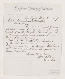 Letter, 5 May 1879