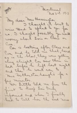 Letter, 3 November 1913