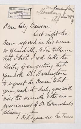 Letter, 19 November 1899