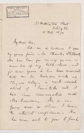 Letter, 15 October 1870