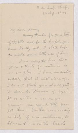 Letter, 20 August 1900